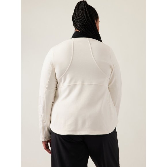 NWT Womens Size XL Athleta White Full Zip Moto Jacket with Pockets - Picture 4 of 4